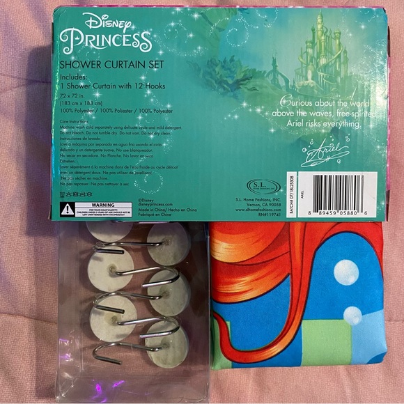 the little mermaid shower curtain disney NIB NEW NWOT NWT - Picture 3 of 5